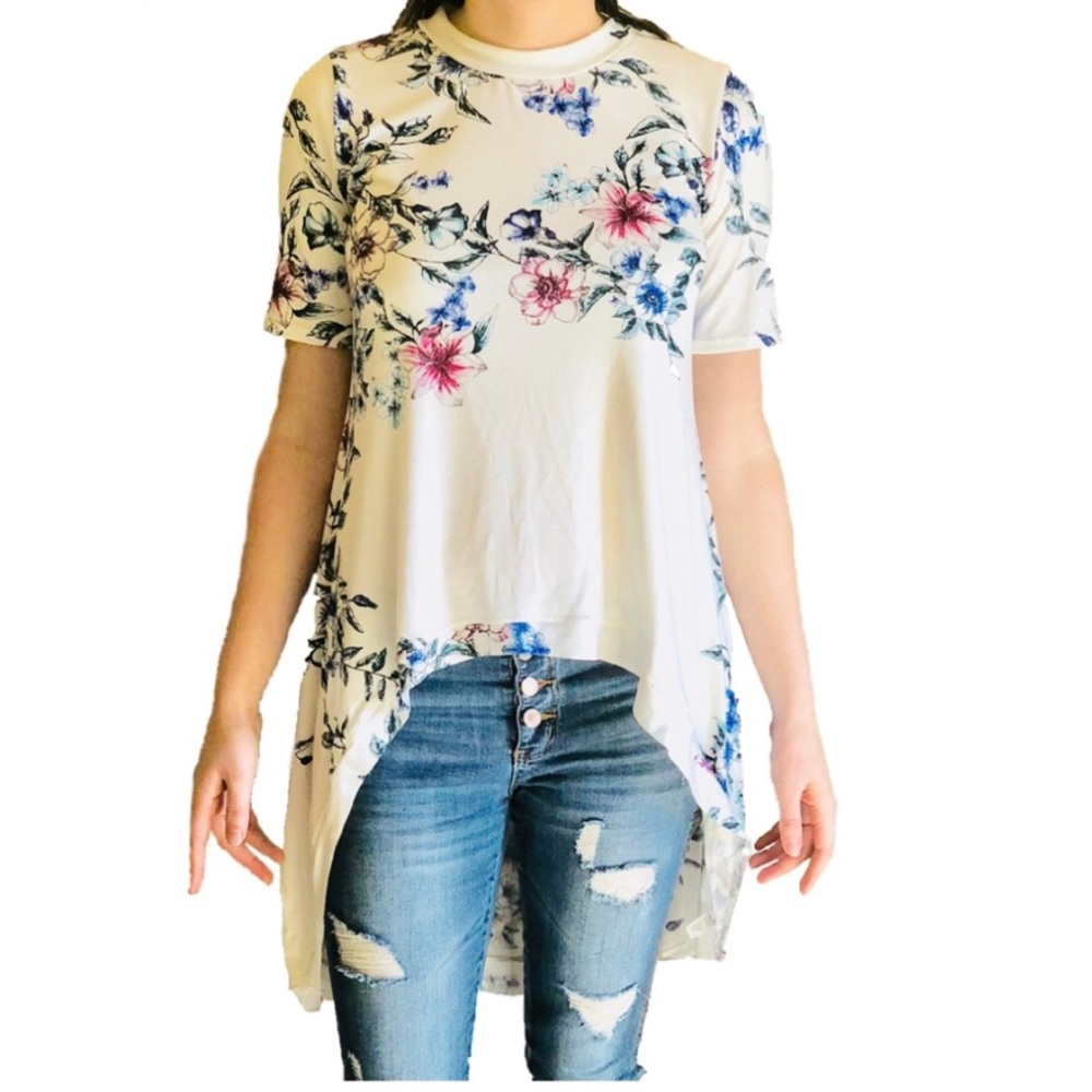 High/low Floral Shirt